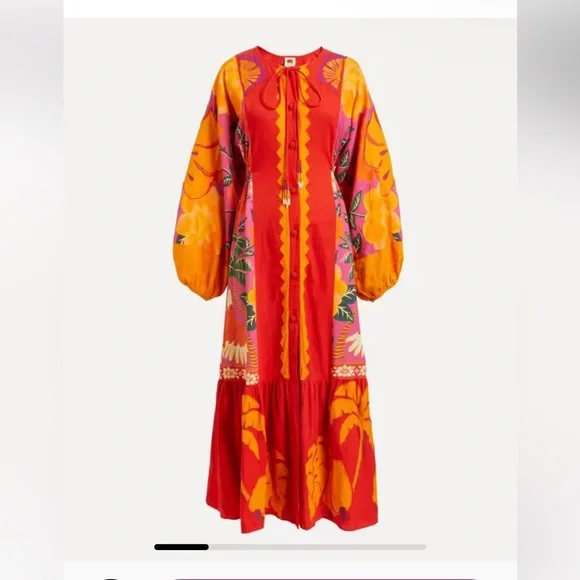 FARM farm rio patchwork embroidered dress Vibrant Floral Maxi Dress - Picture 14 of 14